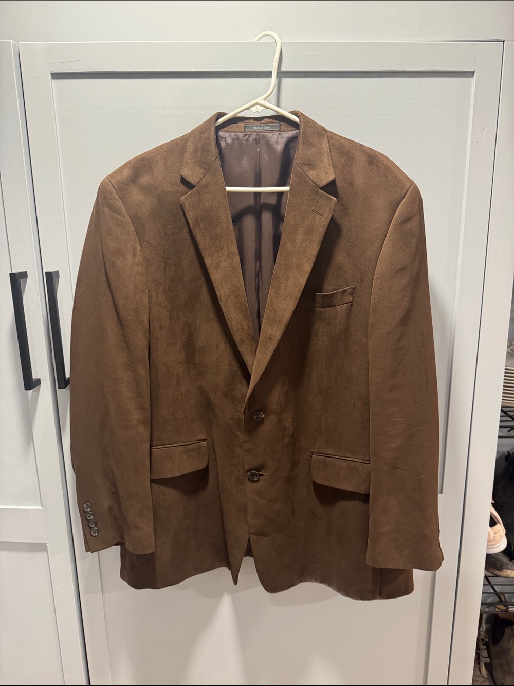Men's Chaps Brown Suede Blazer Jacket